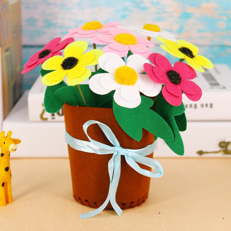 Children\'s Handmade Flower Making Kit Kids DIY Handmade Flower Pot Potted Plant Craft Toys Montessori Teaching Aids Toy