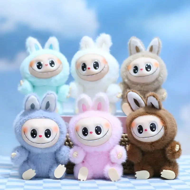 Kawaii 15cm Labubu Plush KeyChain Backpack Decor Cute Cartoon Schoolbag Pendant Boys and Girls Gifts