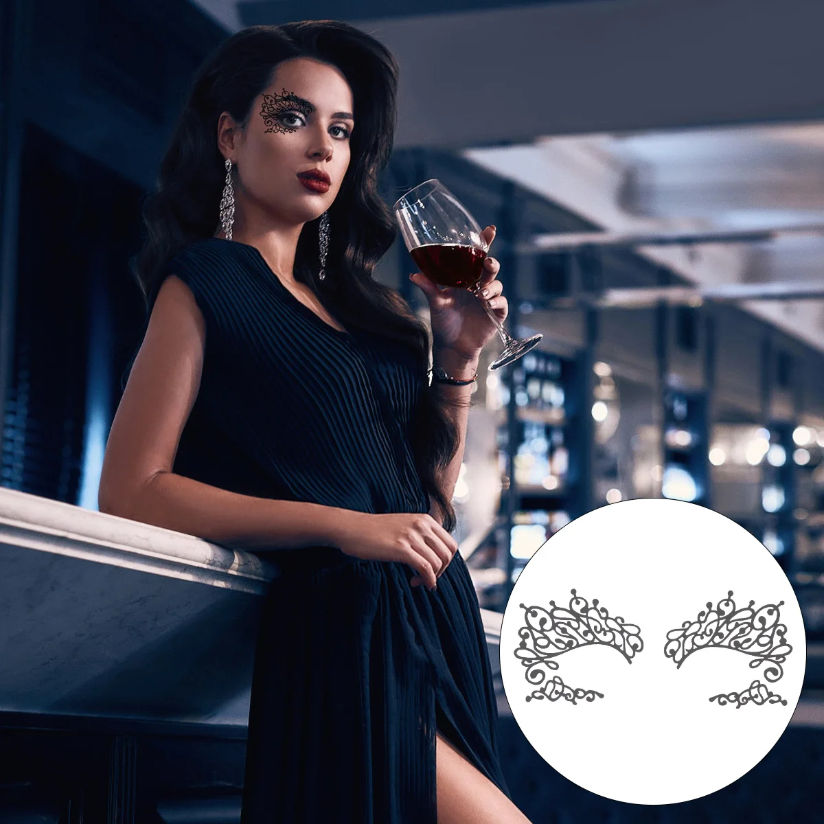 

5Pairs Eyeliner Stickers Eye Lace Temporary Tattoos for Cosplay Parties Festivals Makeup Eye Liner Stickers Design