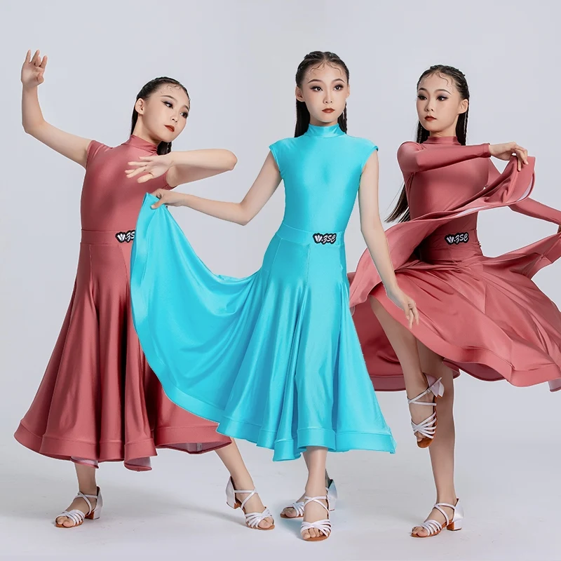 2024 Nieuwe Ballroom Dansvoorstelling Kleding Voor Meisjes Wals Nationale Standaard Dans Jurk Ballroom Concurrentie Jurk DN19124