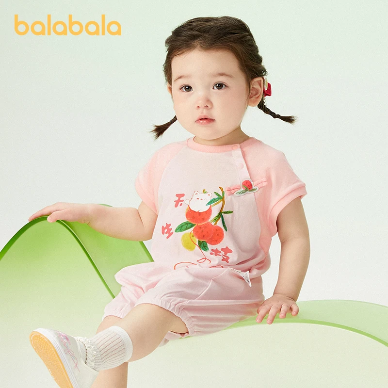 

Balabala Baby Rompers Boys Girls Onesies for Outdoor Use Rompers 2024 Summer New Collection