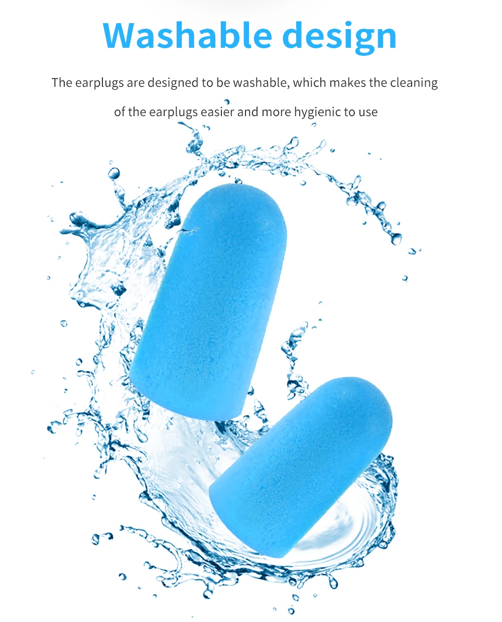 TISHRIC Earplugs Soft Sponge Ear Plugs Noise Reduction Sleeping Earplug Travel Noise Reduction Rate 35.5db Sound Insulation