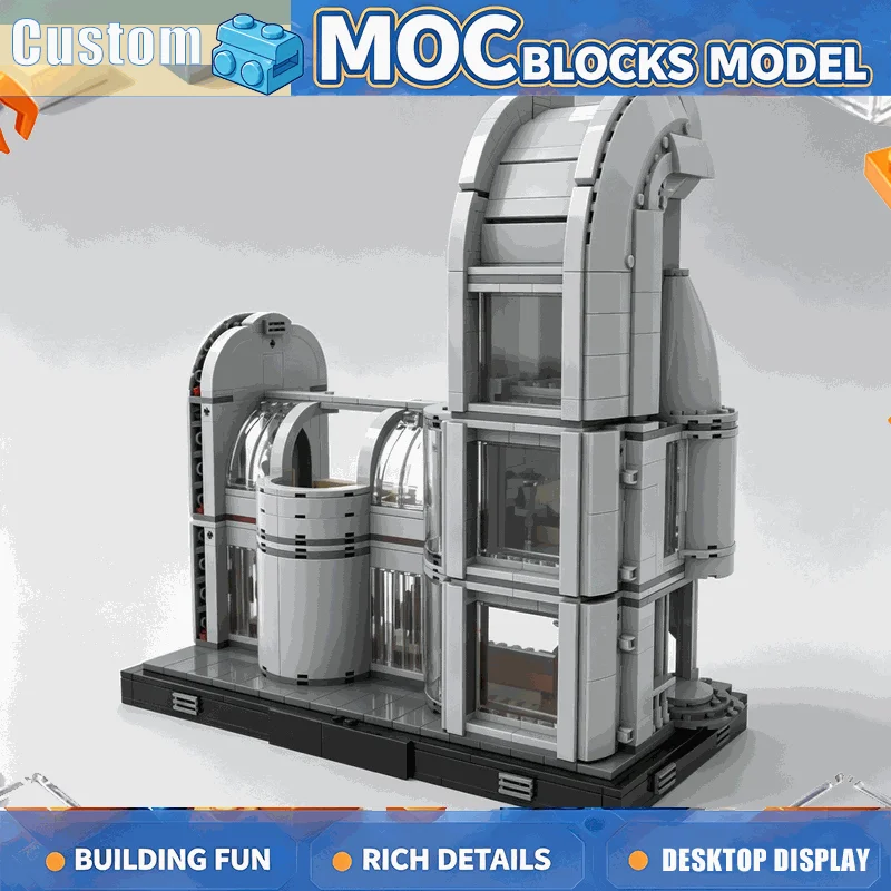 1178PCS MOC Sci Fi Futuristic Senatorial Apartment Building Model Custom Building Blocks Architecture Creative Educational Gift