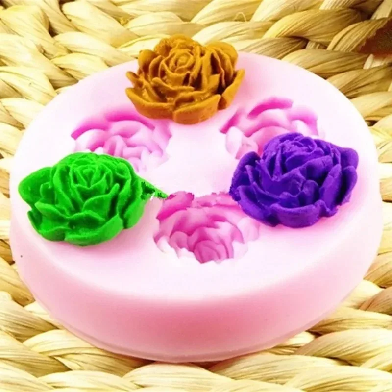 3D Rose Silicone Molds Flower Shape Fondant Chocolate Cake Sugarcraft Baking Decorating Tool Home Decor Candy Accessories Tools