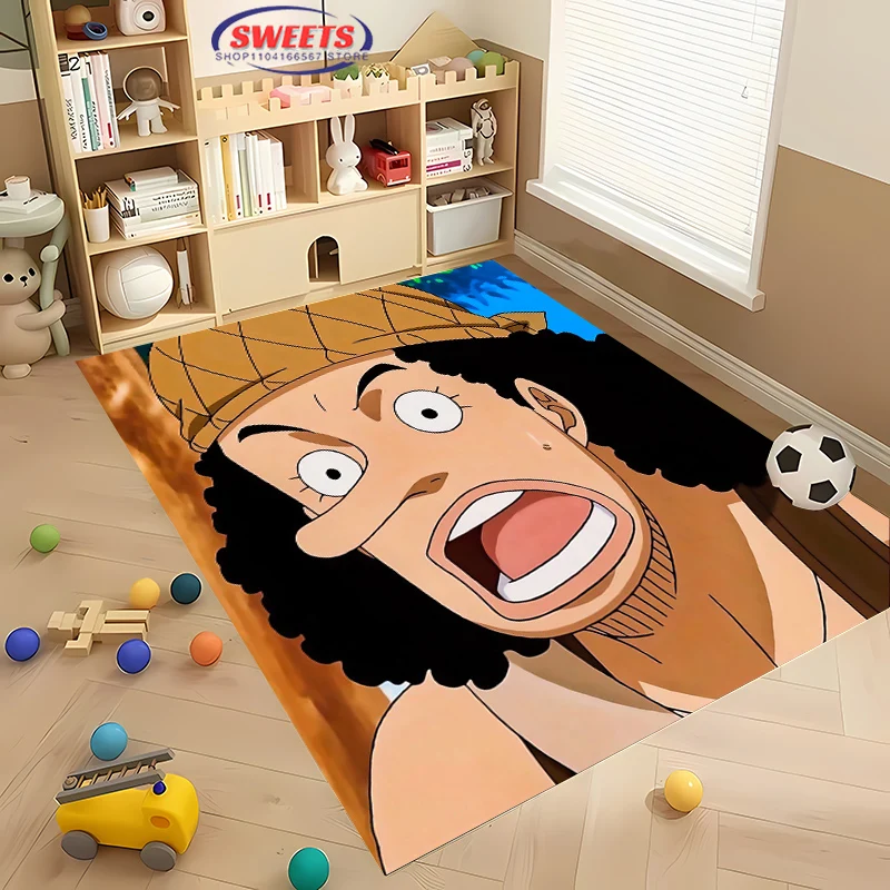 New Shelves! Classic One Piece Usopp Carpet, Living Room Bedroom Office Children's Room of Choice, Non-slip Machine Washable Mat