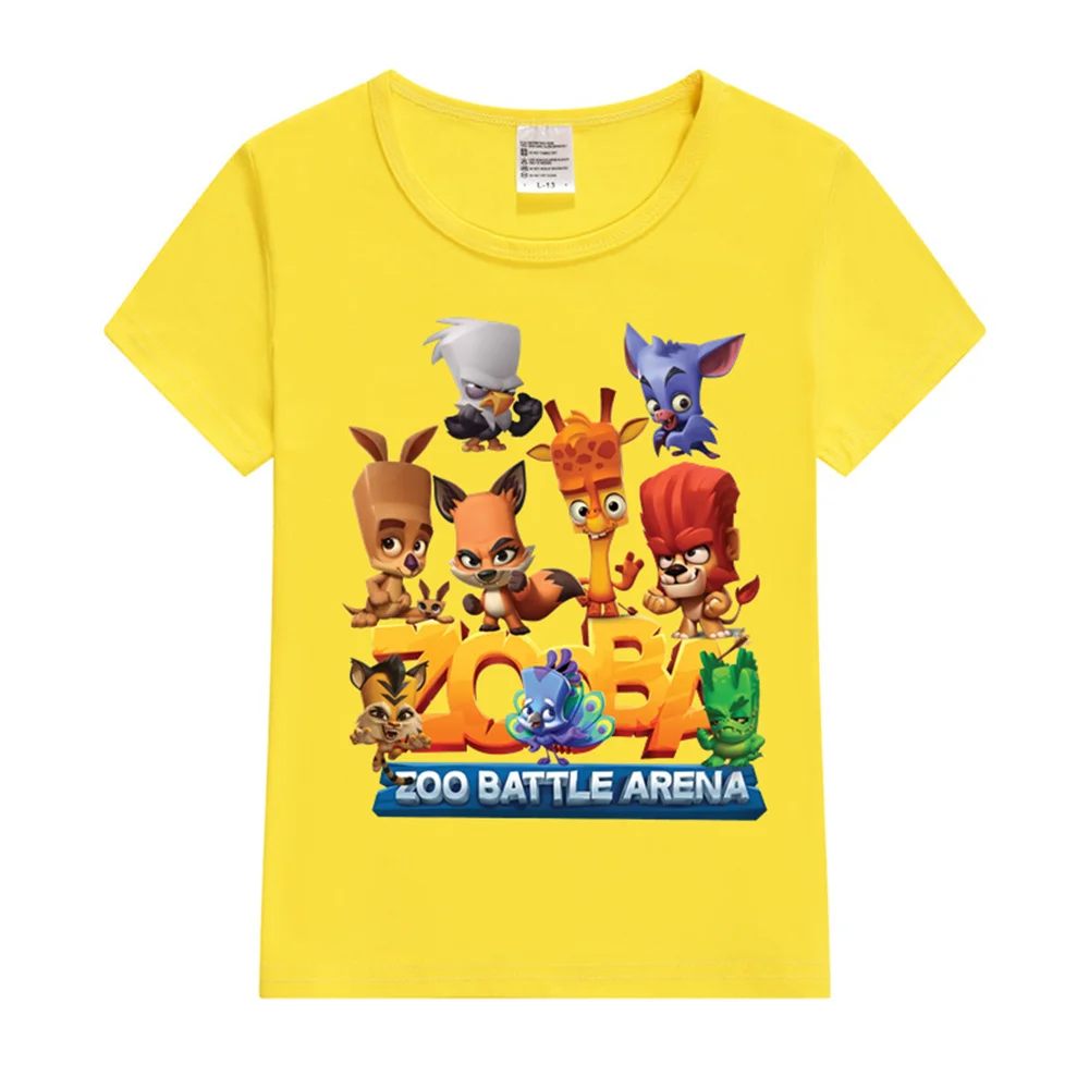 Camiseta Zooba-Battle Arena infantil, linda camiseta gráfica, tops de manga curta, camisetas de desenhos animados para meninos e meninas, Y2K, feliz, verão