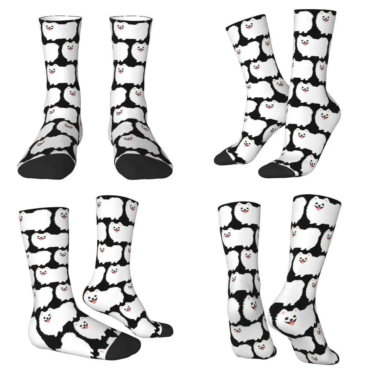 

Пушистые белые померанские носки, чулки в стиле Харадзюку, всесезонные длинные носки, аксессуары для мужчин и женщин, подарок на день рождения