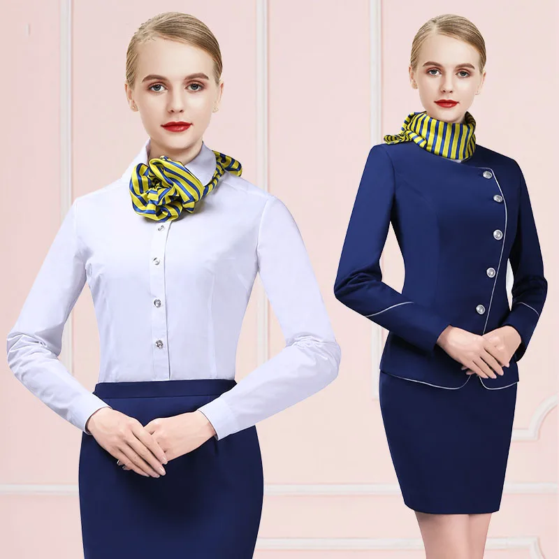 New Hot Sale Voo Aeromoça Uniforme Recepção Do Hotel Entrevista Trabalho Formal Roupas Saia das Mulheres Terno