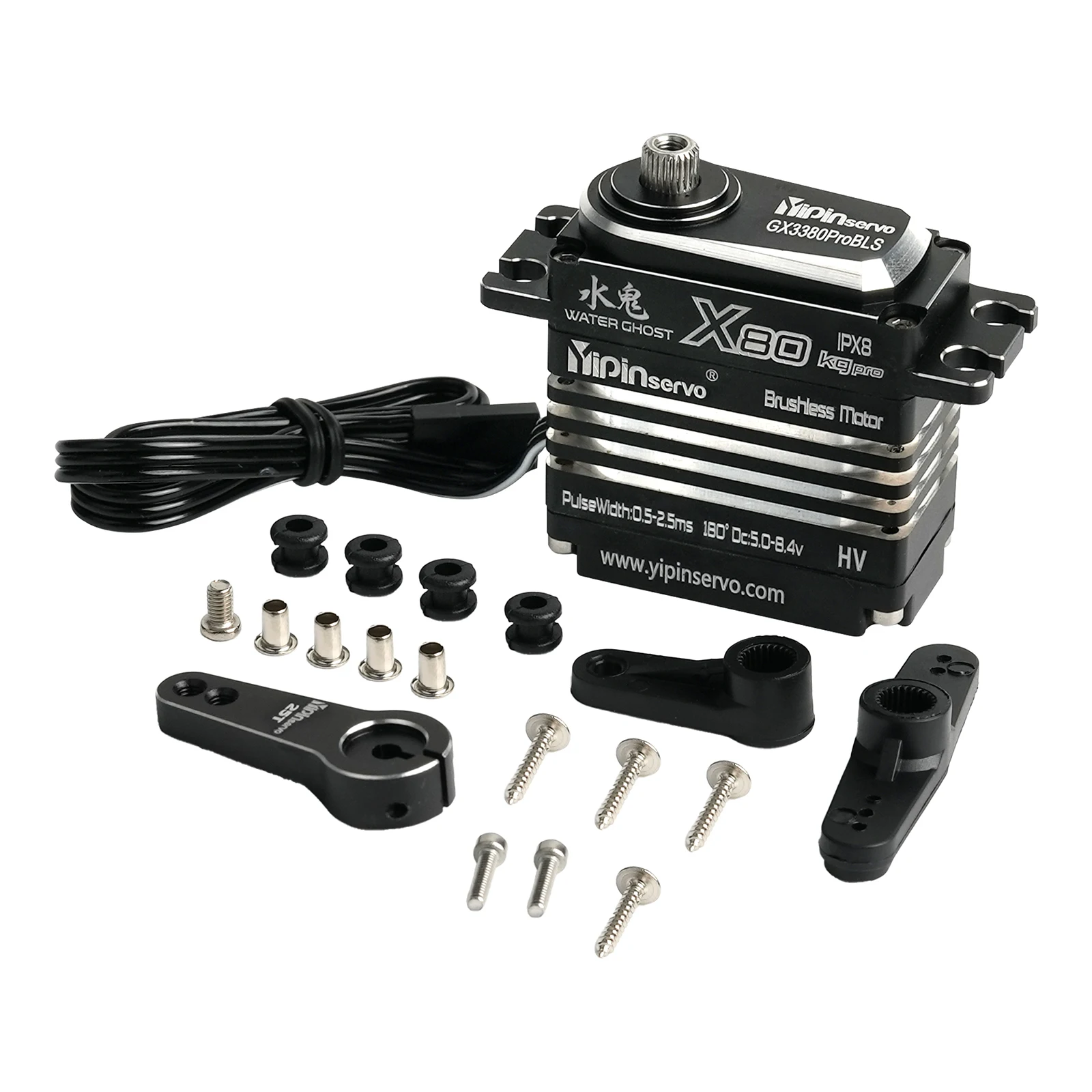 X80 80 كجم محرك سيرفو رقمي عالي التحمل بدون فرشاة تروس معدنية 180 270 درجة لـ 1/8 1/10 1/12 RC مركبات روبوت لتقوم بها بنفسك
