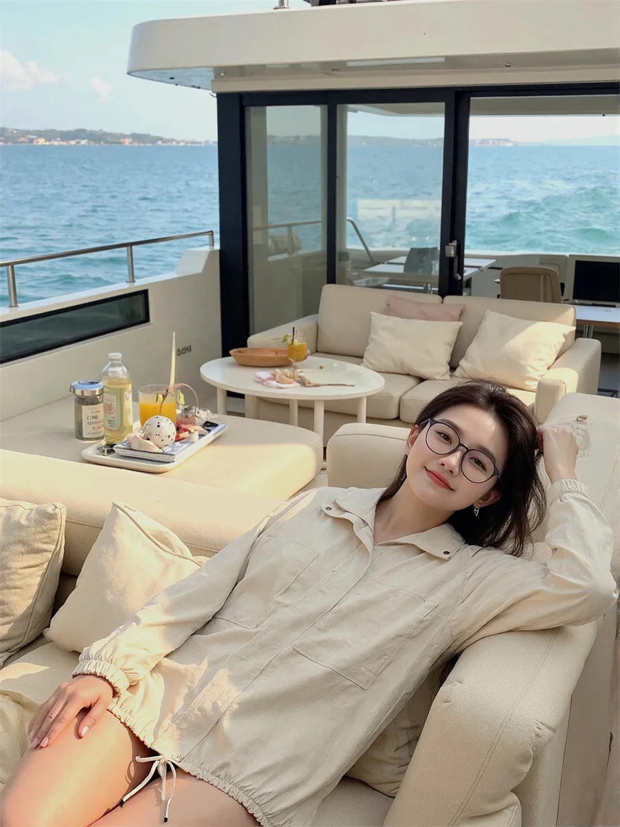 เสื้อคลุมอนาร์ก Y2K ลายพิมพ์สำหรับผู้หญิง ฤดูหนาว ผ้าเนื้อนุ่ม สวมใส่สบาย ปกพับได้ แบบสองด้าน เหมาะสำหรับใส่ในช่วงกลางฤดู