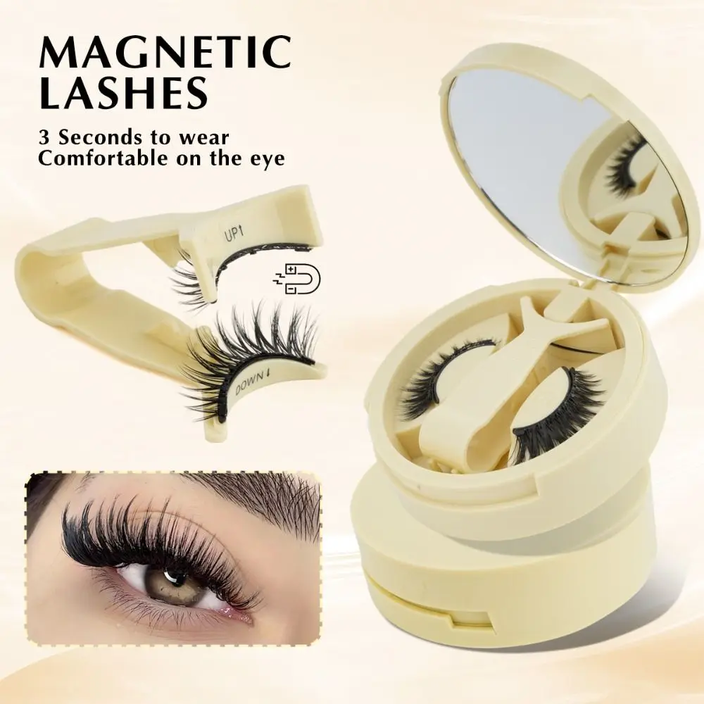 with Magnets Magnetic False Eyelashes Light Weight Reuable Fake Eyelashes with Applicator Eye Makeup Easy to Wear
