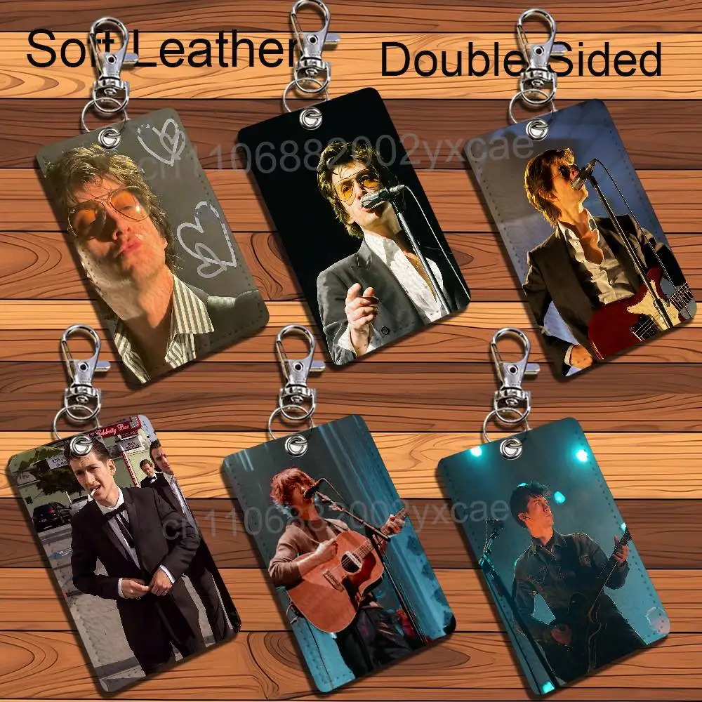BGM 505 Singer Alex Turner Keychain Holder Suitable For Subway Bank Card Bus Card Case Badge Holder Wallet Card Textured pattern