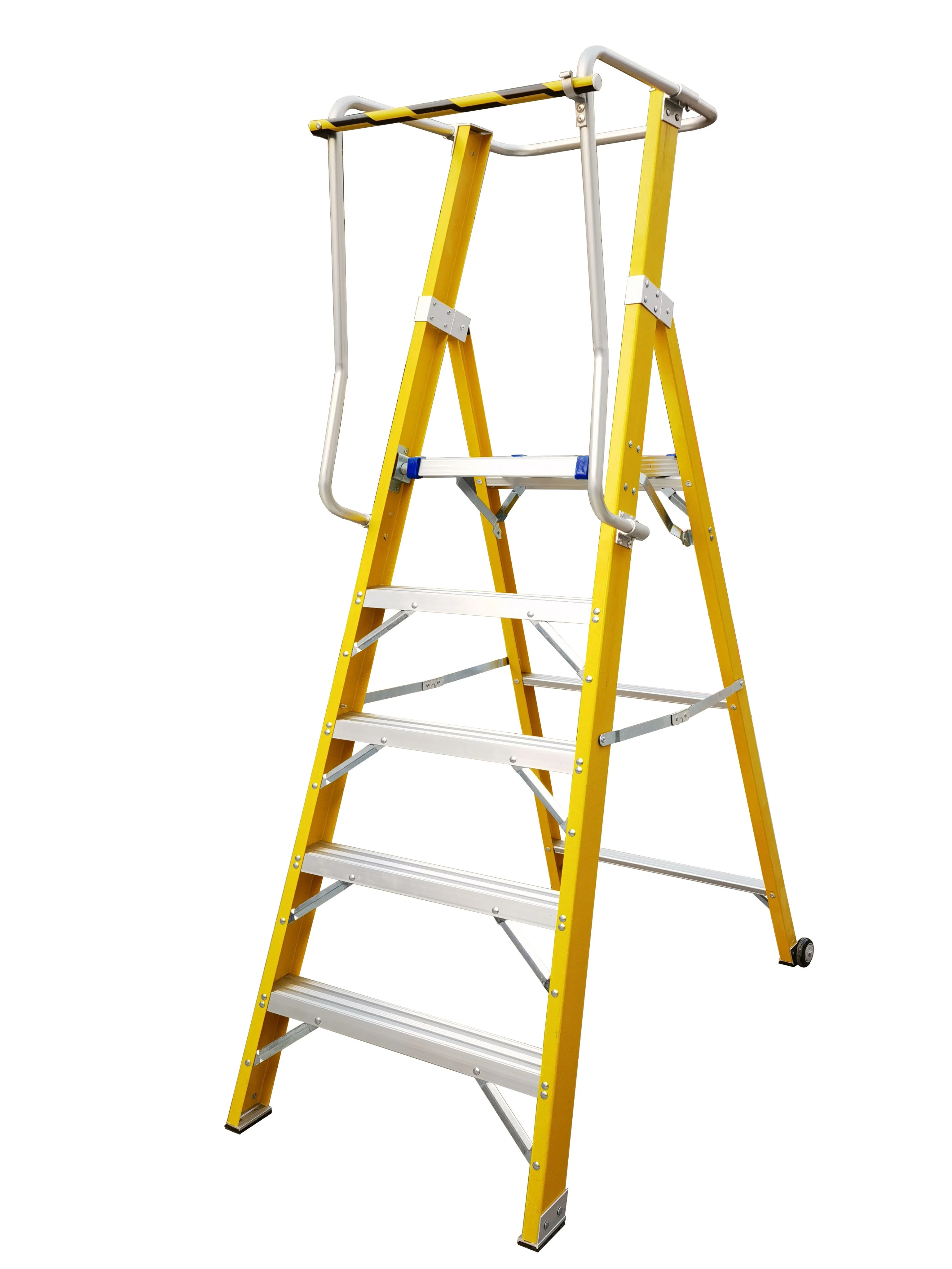 Insulated Platform Ladder FRP Herringbone Step Tool Household Engineering Thickened Reinforced Aluminum Alloy Folding Pro