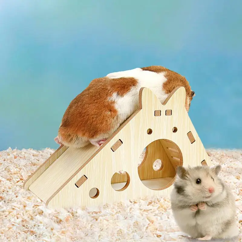 Wooden Hamster House Hamsters Corner Hideout Cage Woodland House Habitats Decor For Guinea Pigs Gerbils Squirrels Mice