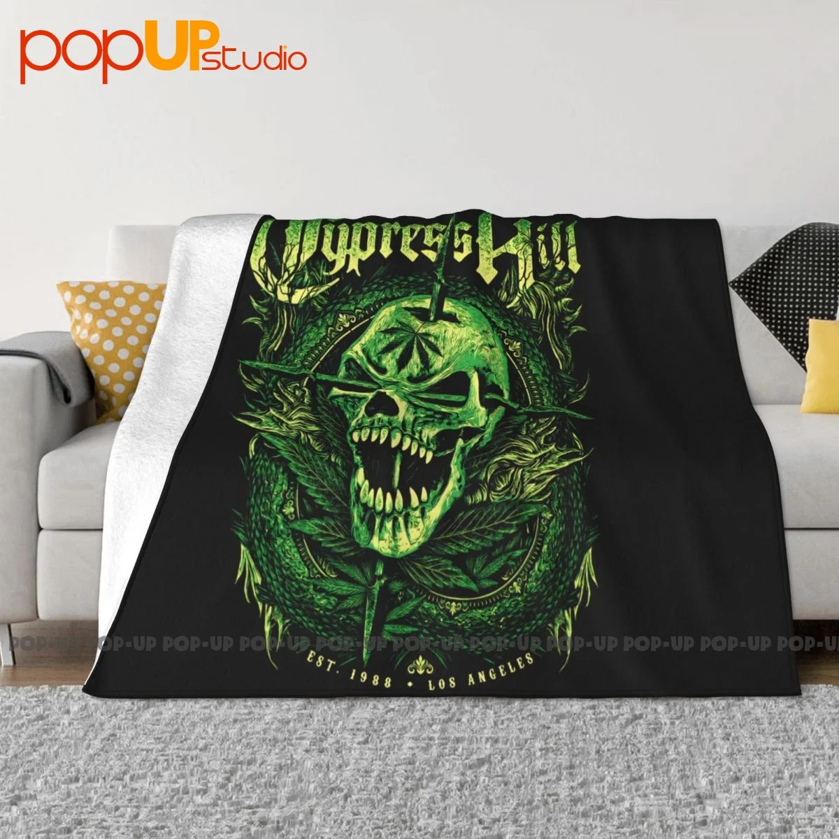 Cypress Hill Fangs Skull Blanket Autumn On Couch Lightweight Bedding Throws Family Expenses