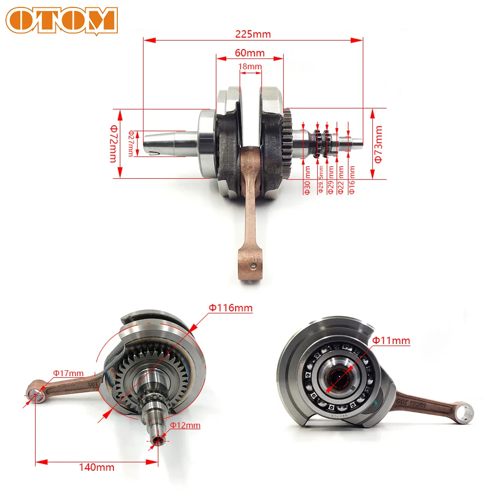 OTOM Motorcycle Crankshaft Electric Start Connecting Rod Bearing For KAWASAKI KLX300 LONCIN CR6 YF300 VOGE 300CR6 Engine Parts