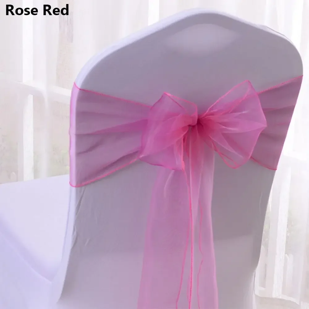 Fashion Organza Chair Sash Bow for Wedding Party Cover Banquet Baby Shower Xmas Decoration Home Chairs Decoration