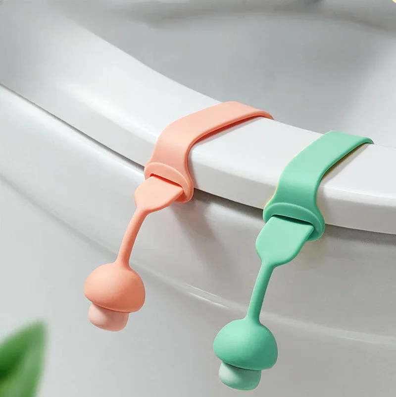 Toilet Seat Lifters Multifunction Silicone Self-Adhesive Cabinet Door Handle Avoid Touching Toilet Lid Handle Wc Accessories