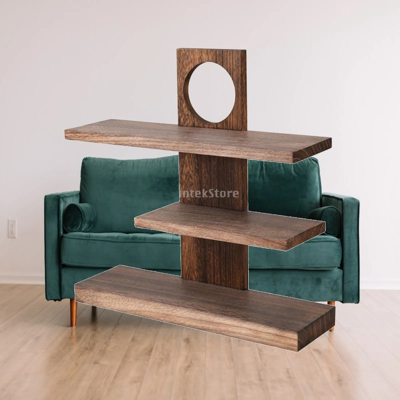 Three Tier Display Shelf Wooden Organizer Shelf Decorative Shelf for Office Tabletop Storage and Shelf Furniture