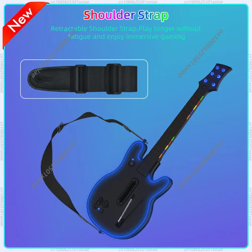 

Wireless Guitar Controller 2.4G Guitar Handle with Strap & Wireless Dongle Console Gamepad for PS4 PS3 PC Guitar Hero Clone Hero