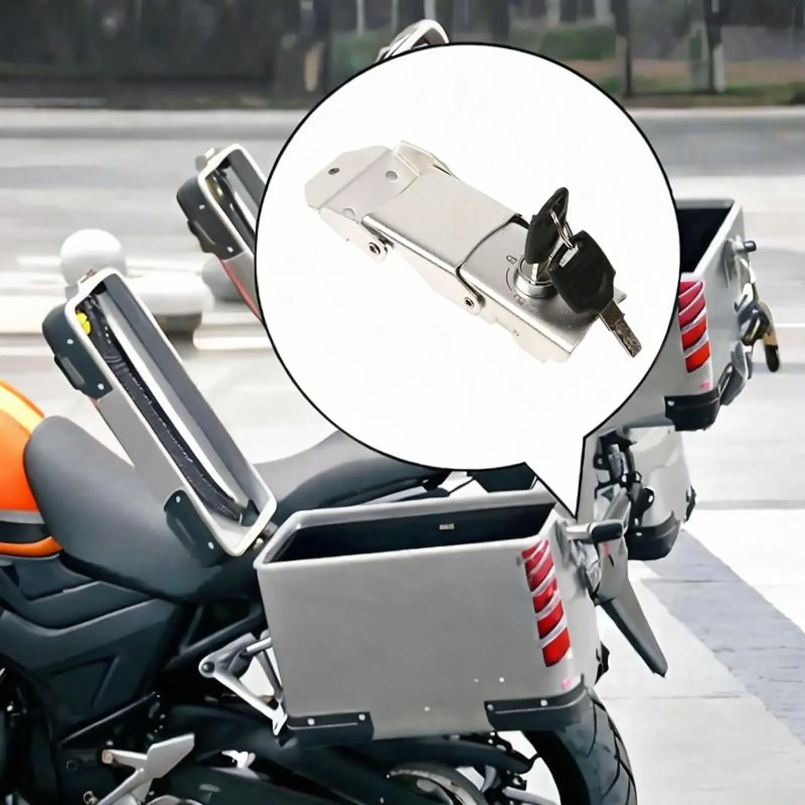 Motorcycle Rear Trunk Lock with 2 Keys Anti Theft Motorbike Rear Trunk case Lock Fittings Scooter Motorcycles Storage Trunk Lock
