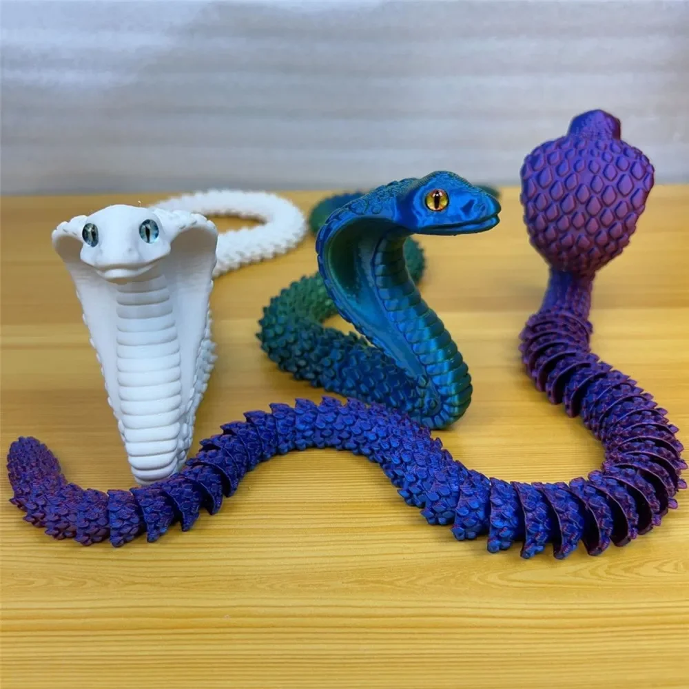 3D Printing Simulation Cobra Figures Multi-joint Movable Eyes for Home Accessories Kids Gift Living Room Decoration