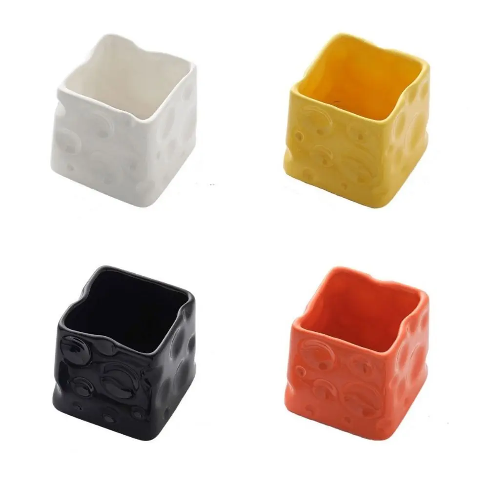 

Cheese Shape Ceramic Cheese Storage Can Ceramics Light Luxury Style Desktop Storage Bucket Exquisite Cartoon