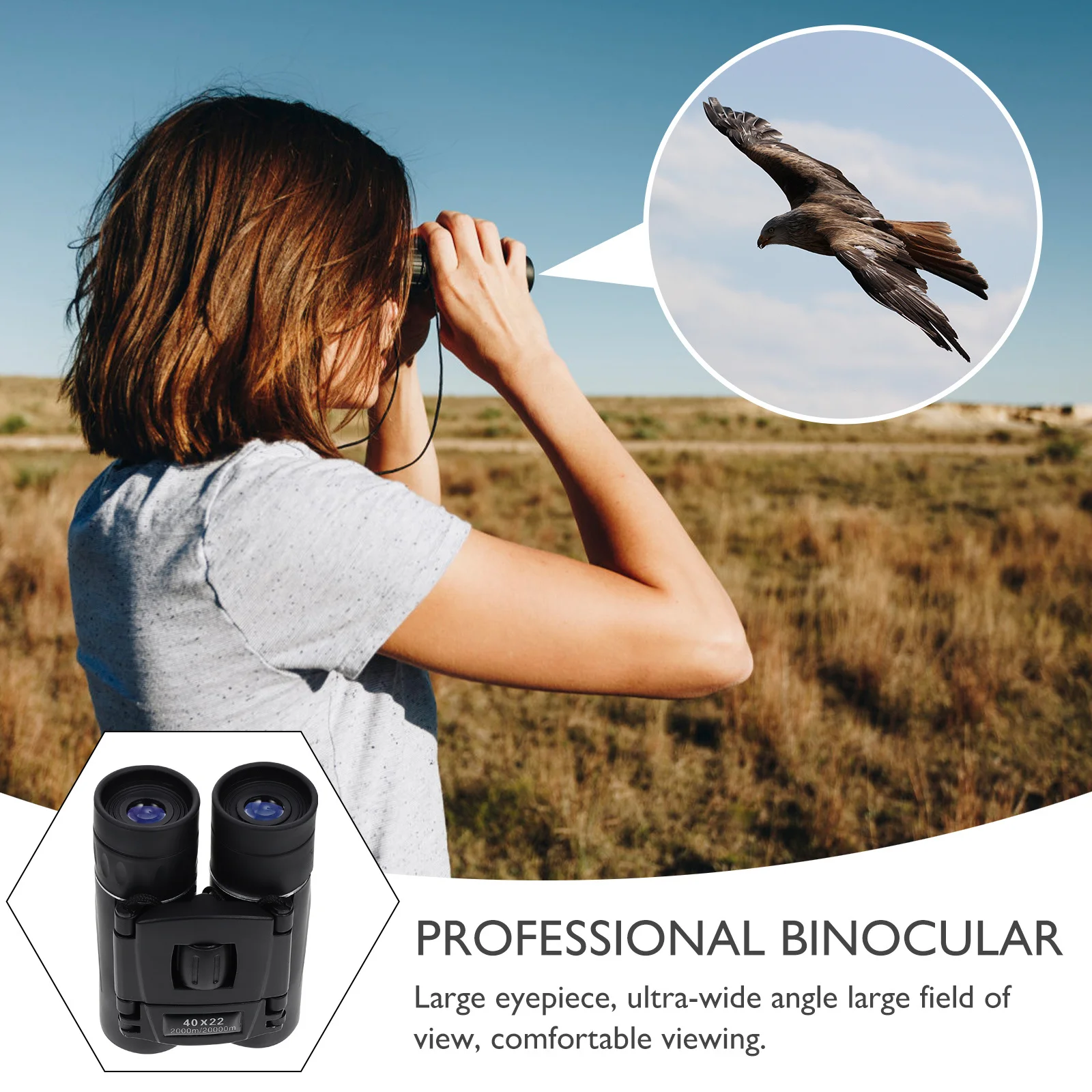 

Powerful Compact Binocular 22Mm Objective 40X Magnification Ultra Wide Angle for Concert Hiking Outdoor