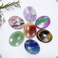 Natural Stones Thumb Worry Stones Oval Massage Quartz Crystals Chakra Energy Healing Meditation Spiritual Gemstone Home Decor