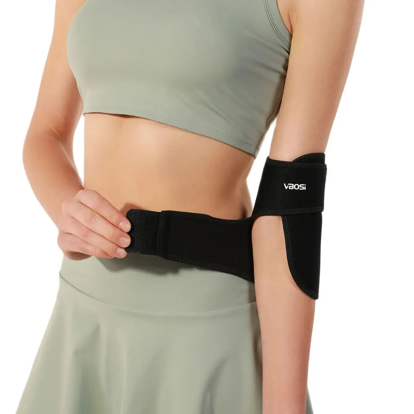 1 Piece Adjustable Neoprene Elbow Support Brace - Comfortable Sports Fitness Protector for Men and Women