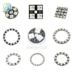 WS2812B RGB LED Ring Lamp 3 4 7 8 12 16 24 bit modulo Strip Light RGB con driver integrati 24 X WS2812 5050 per Arduino