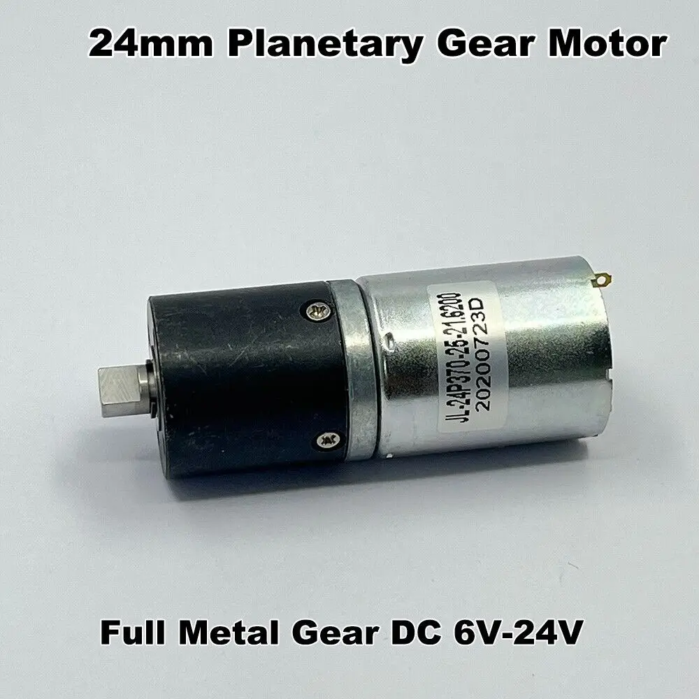 Micro 370 Full Metal Planetary Gear Reduction Motor DC 6V-24V 12V 110RPM Slow Speed Large Torque Low Noise for Smart Car Robot