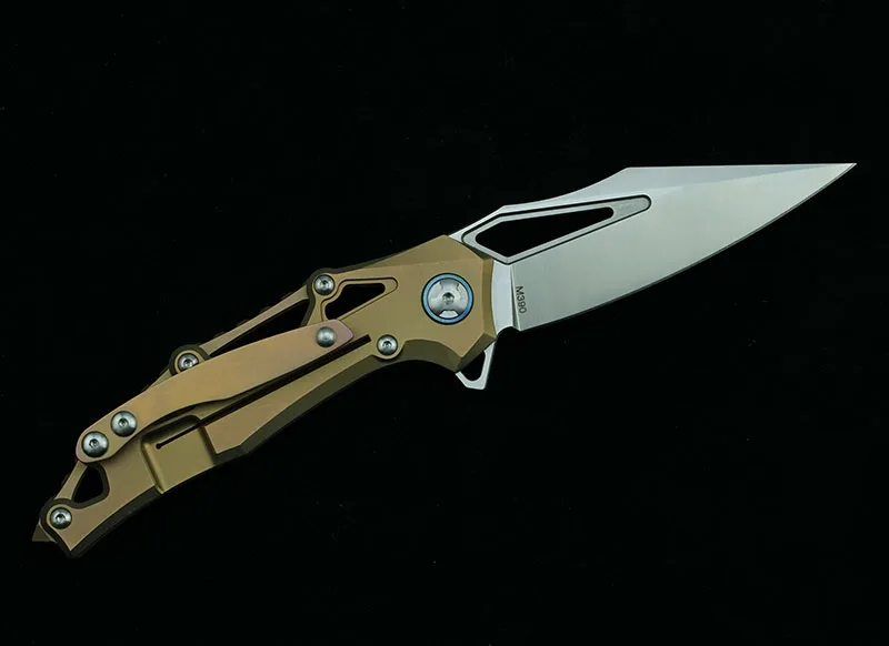 Navaja plegable LEMIFSHE JK9393Ti acero M390 titanio EDC - imagen 3