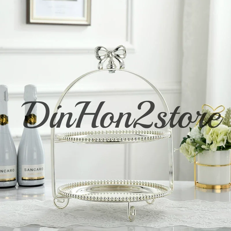 Bow Cake Rack Fruit Cake Plate Pearl Inventory Heart Tray Fruit Plate
