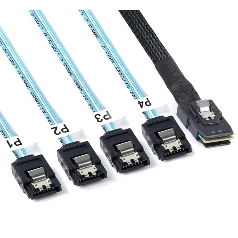 MINI SAS SFF-8087 to 4-Port SATA Female HDD Cable - High-Speed Data Transfer Cable - Compatible with Servers/Storage Devices
