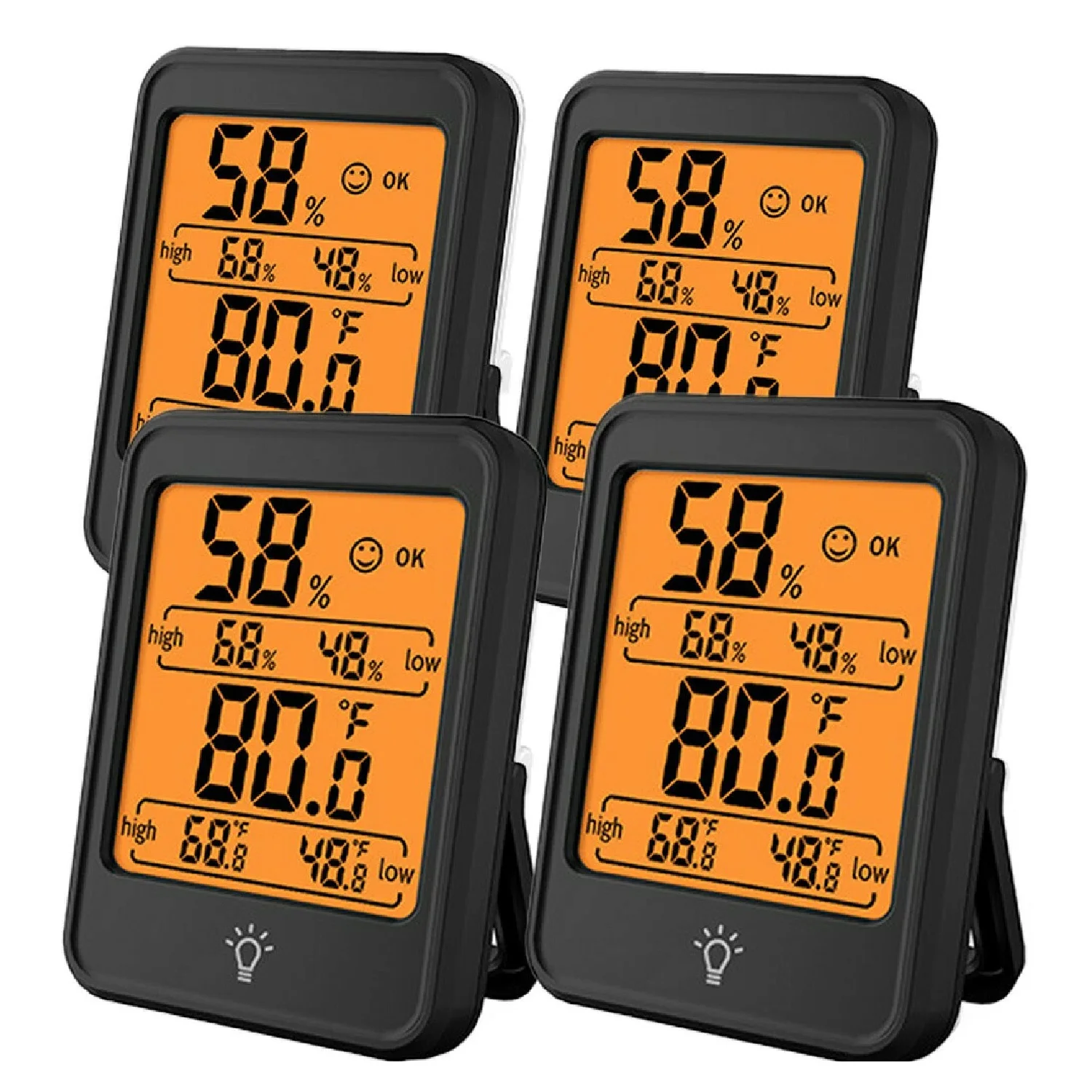 Indoor Thermometer Humidity Meter with Backlight, Room Thermometer Digital Hygrometer Indoor Humidity Sensor with Temperature Hu