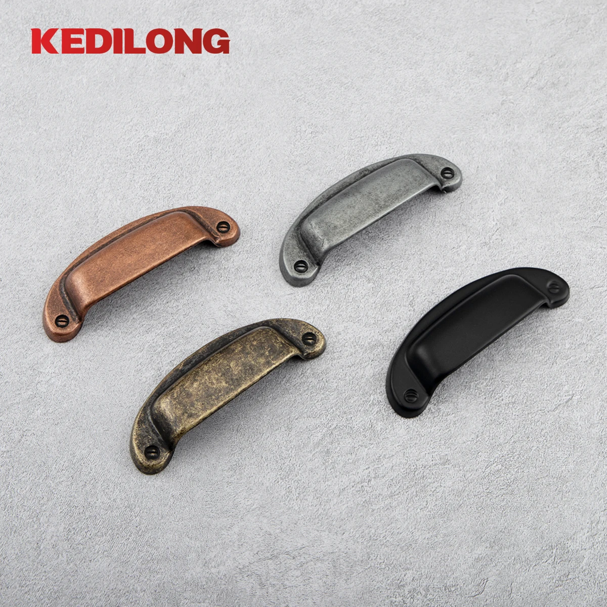 KEDLO Furniture Hardware American Retro Style Shell Handle Cabinet Door Cabinet Bedside Drawer Handle Kitchen Cabinet Handle