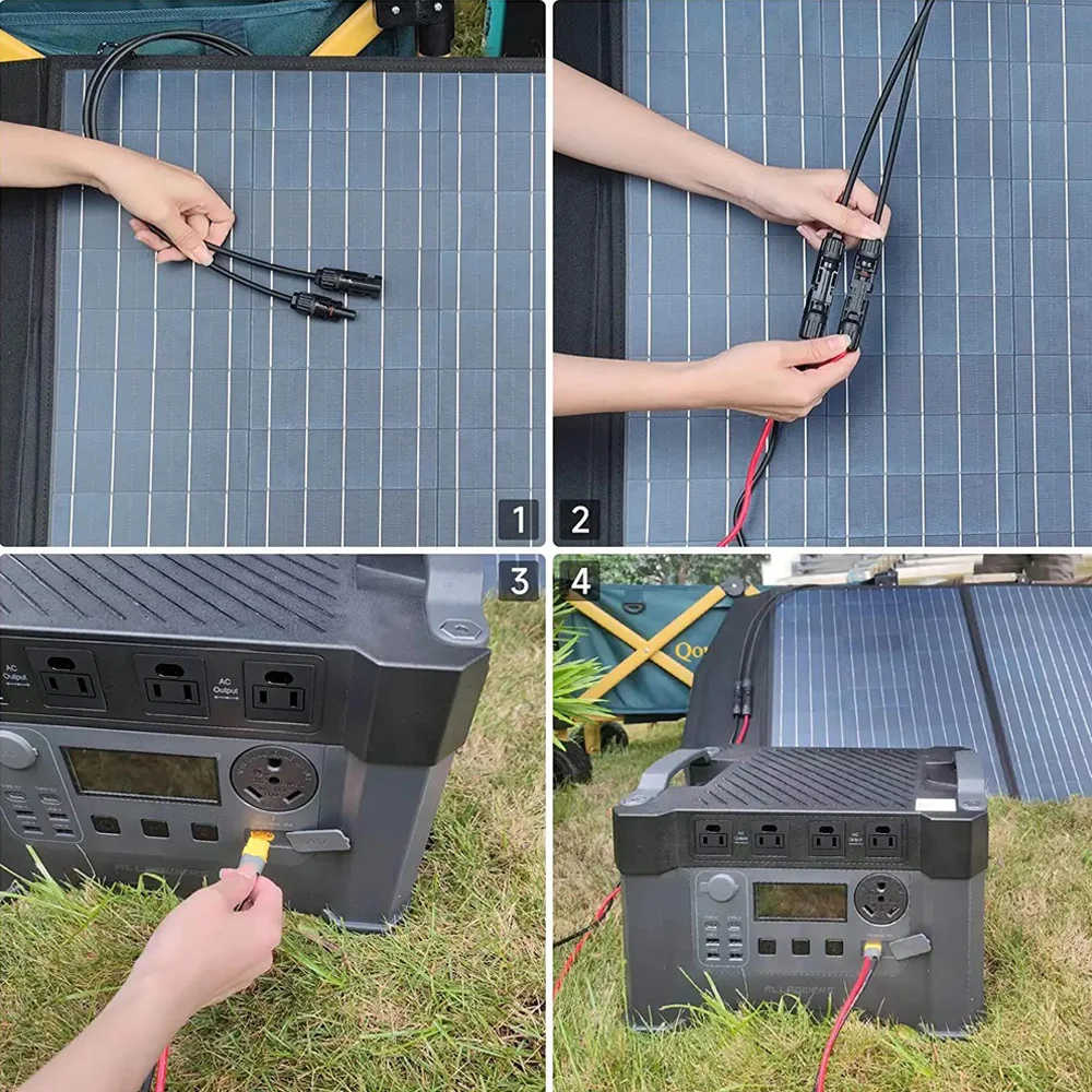 Solar Panels Cable to XT60 Extension Cable for Portable Power Station ALLPOWERS Goal Zero Jackery Ecoflow Bluetti etc.