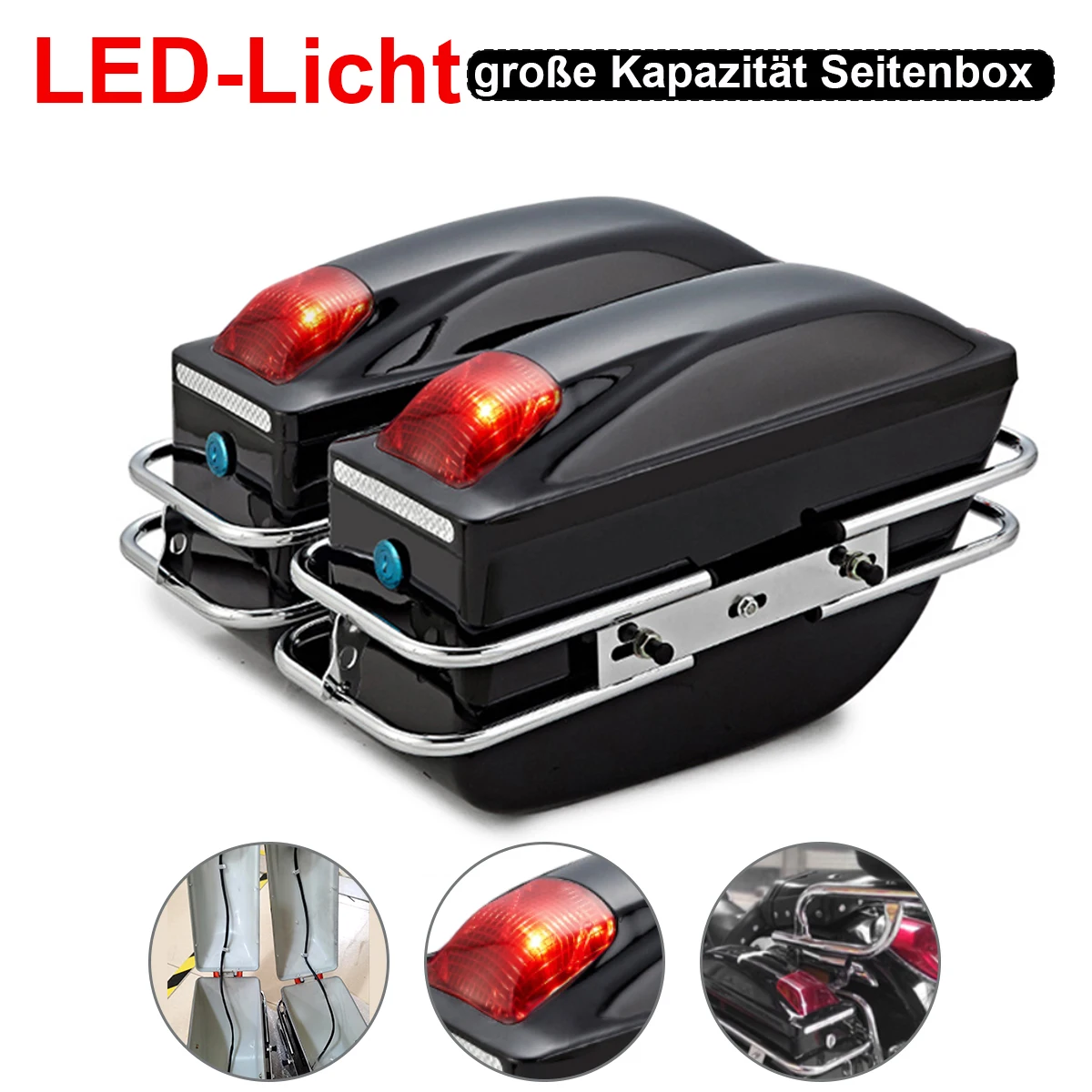 

Боковые коробки для мотоцикла, универсальная сумка для инструментов, багажный бак, хвост, жесткий чехол, седельные сумки для Honda/Yamaha/Suzuki