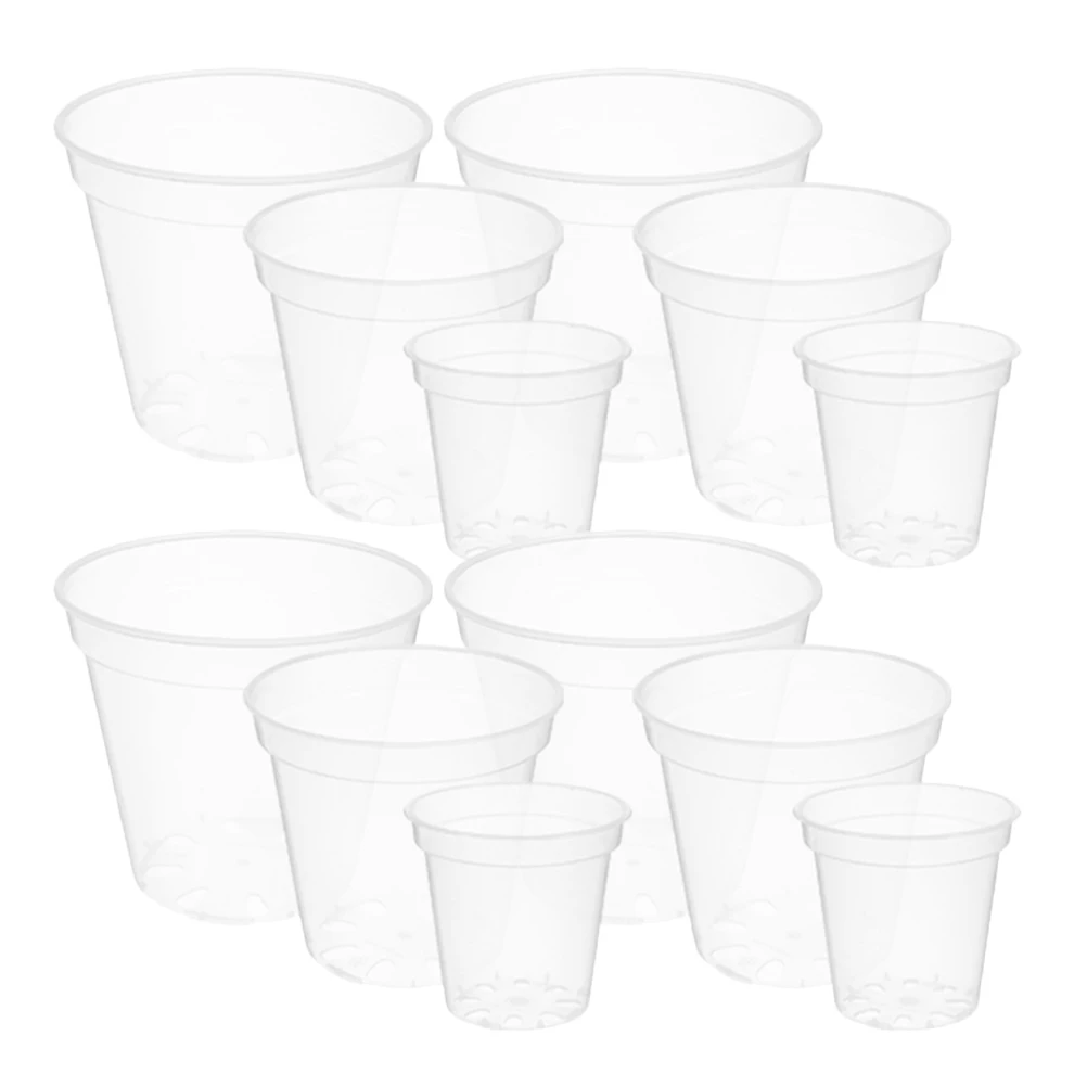 

12 Pcs Breathable Flower Pot chids Clear Garden Planter Decorative Plant Containers Small Nursing Pot With Holes