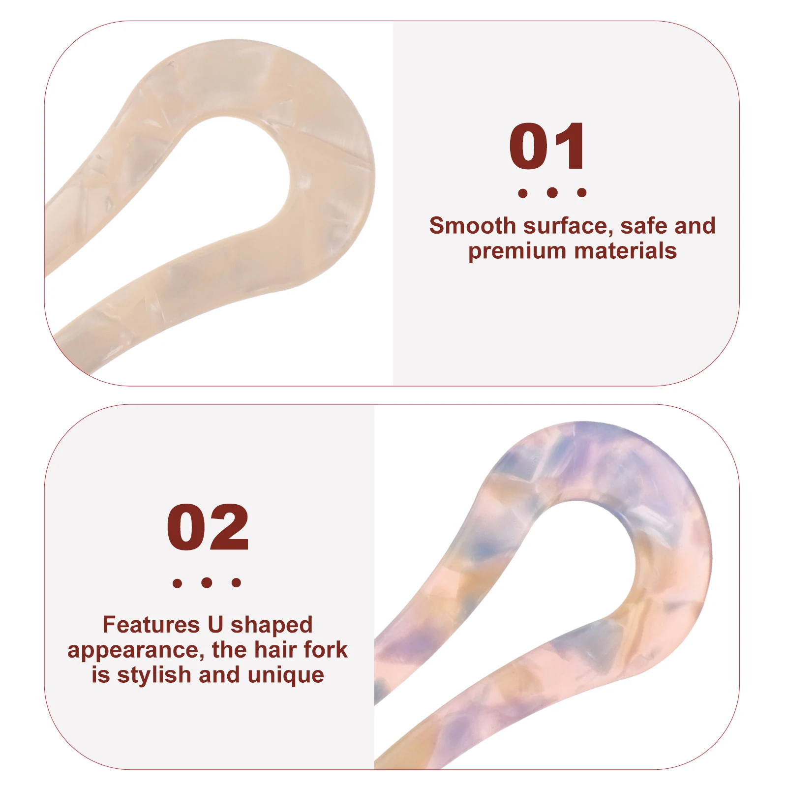 

2 Pcs Hairpin Sticks U Pins for Bun Fork French Accessories Hairpins Women Acetate Sheet