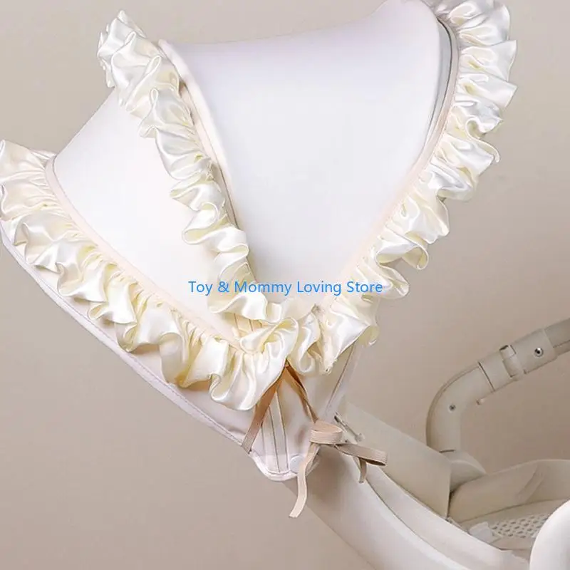 Y1QF كشكش حواف عربات الأطفال حلية لتقوم بها بنفسك معلقة الملحقات ديكور الدانتيل الديكور الرضع عربة عربة حلية #5