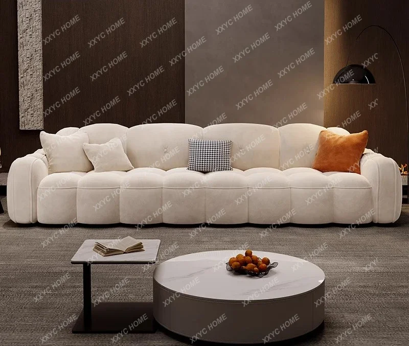 Y Household living room straight row light luxury leave-in fabric sofa latex seat cushion
