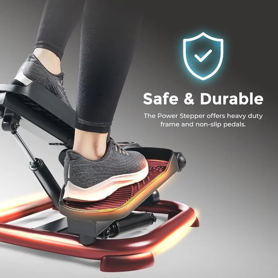 2-in-1 Premium Power Stepper mit Widerstandsbändern, stoßfestes Cardio, platzsparend, höhenverstellbar