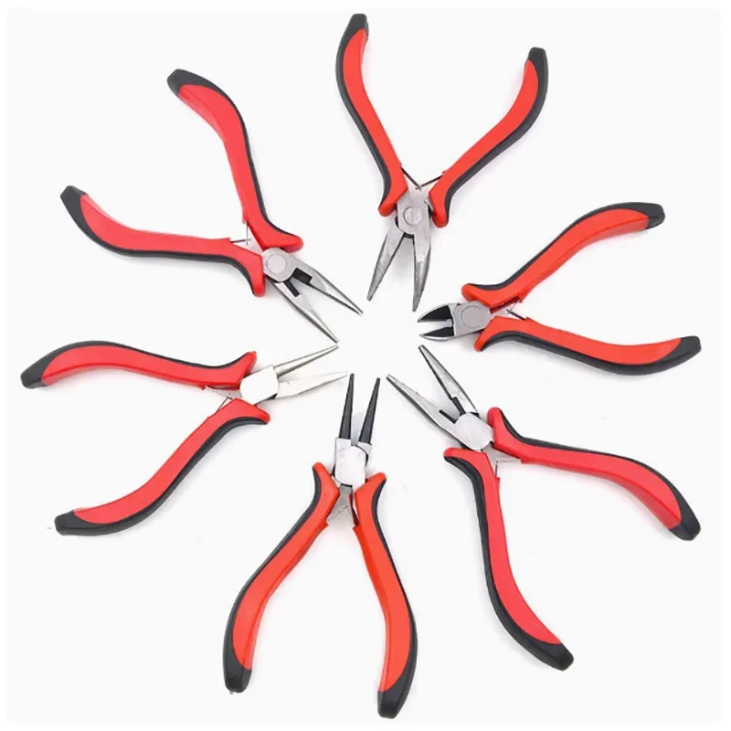 Mini Pliers Diagonal Pliers Round Bent Needle Nose Cutter Handcraft Beading Insulated Plier For DIY Small Jewelry Pliers Tools