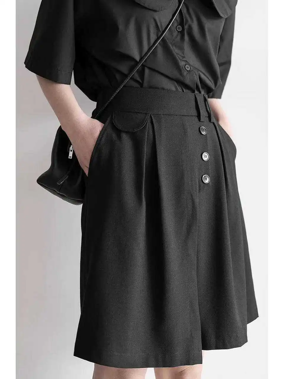 

Slimming Faionable Button up Suit orts High Waist Cotton Five Inch Pants Brand Women's Clothing Summer 2025 k Sle