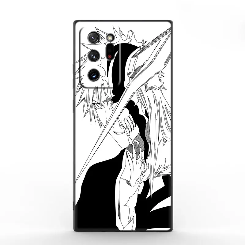 Anime Bleach ichigo Kurosaki Black Case For Samsung Galaxy M14 M13 M12 M54 M53 M52 M33 M04 M23 Note 10 Plus 20 Ultra A6 A7 2018