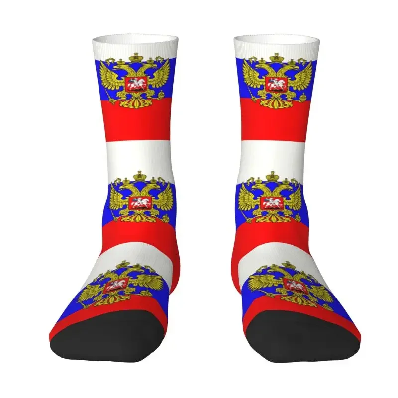 Russian Flag Dress Socks Men Women Male Breathable Warm Fashion Crazy Crew Socks