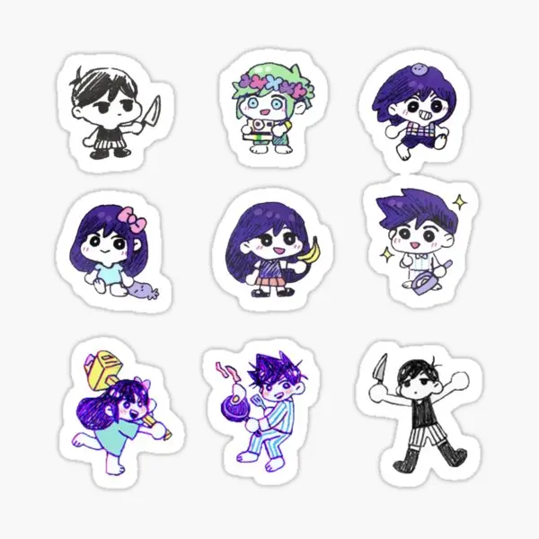 Omori Aubey Sunny 8 Bit Omori Memes 10PCS Stickers for Home Cute Funny Background Living Room Print Stickers Decor Kid Art