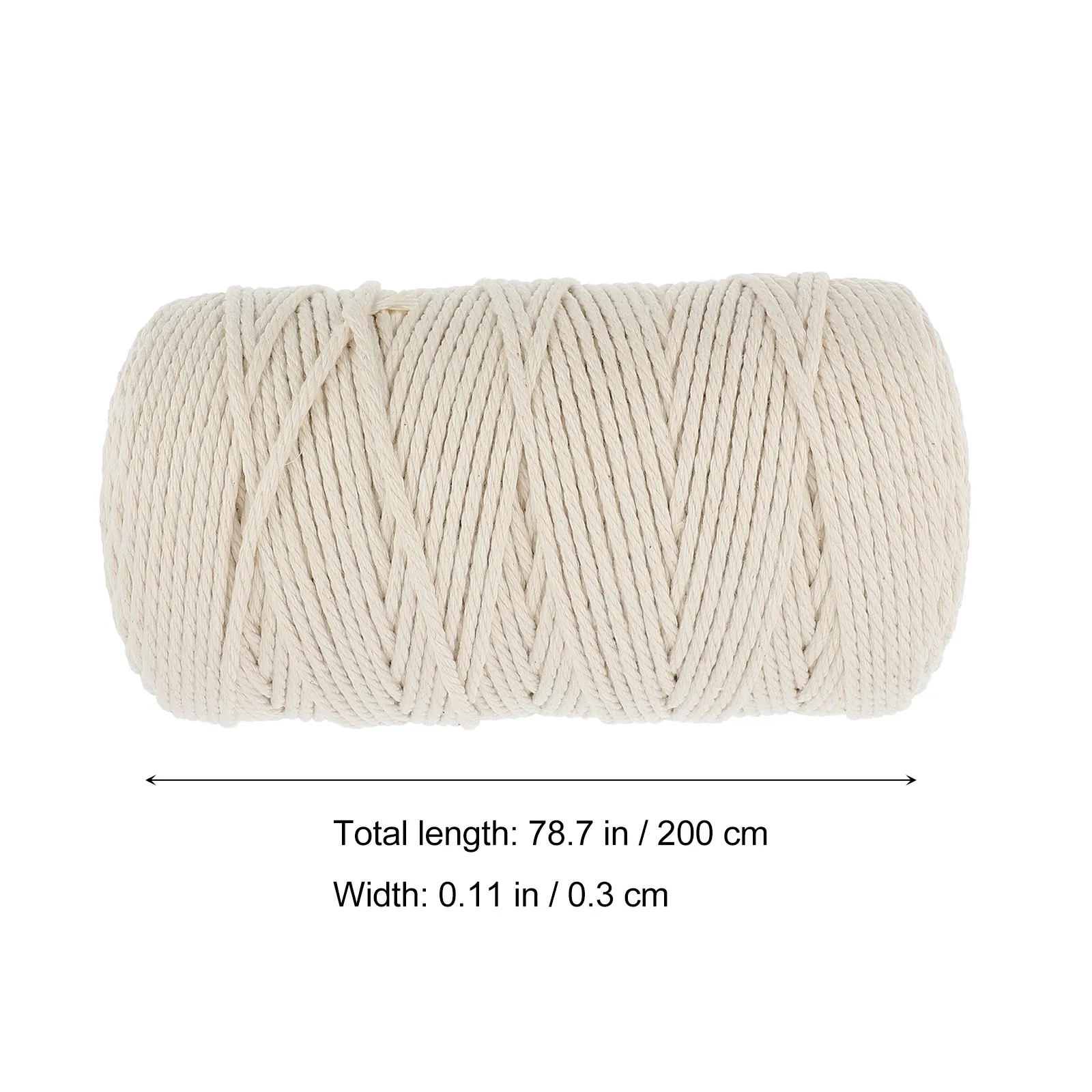 1 Roll Premium Woven Cotton Cord Perfect Thickness Soft Lightweight for DIY Crafts Tapestry Drawstrings Gift Box Packing